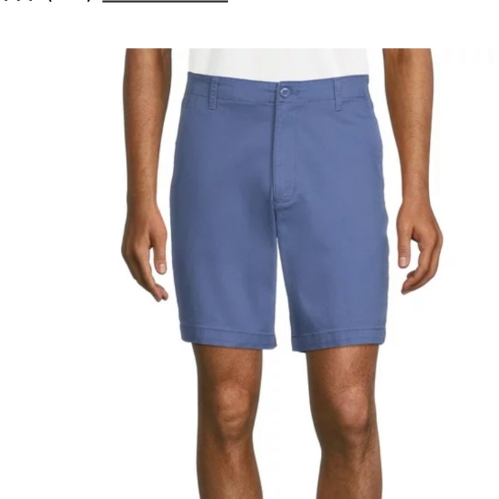 George Men’s Big & Tall casual khakis shorts men’s flat front shorts XXL blue
